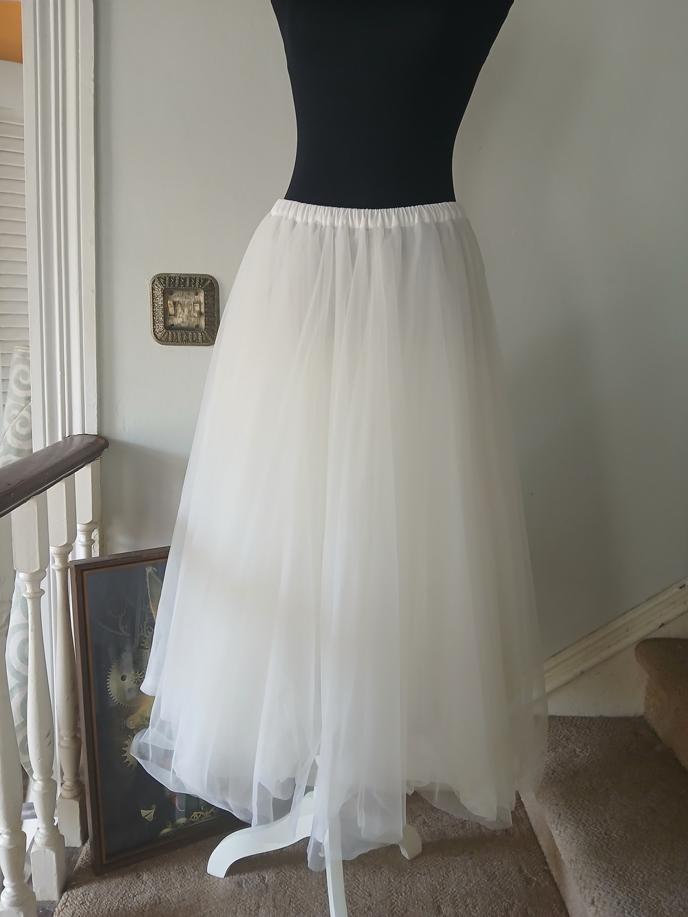 Cynthia Rowley White Tulle Maxi Skirt